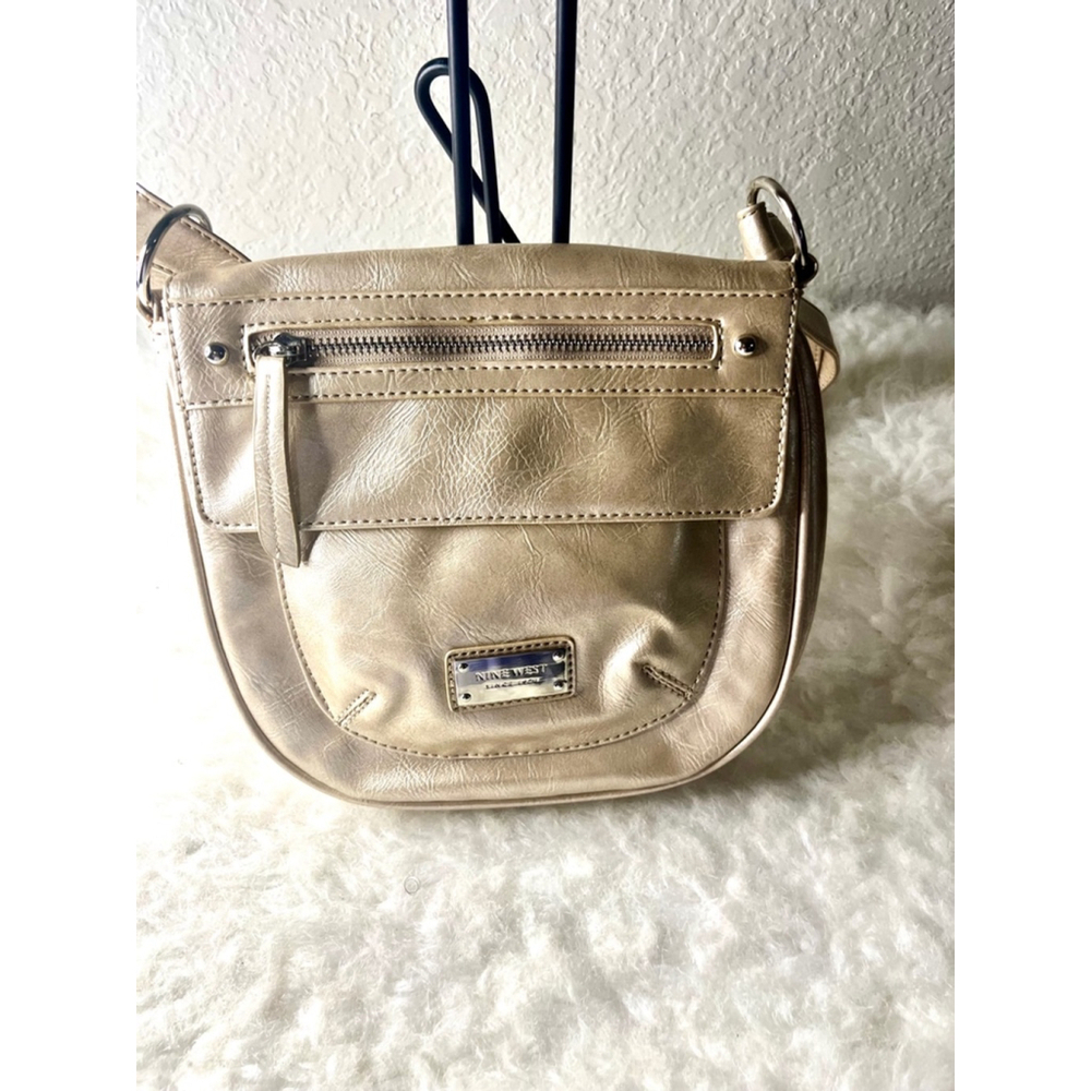 Nine West Tan Gold Crossbody Bag Purse